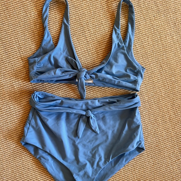 Mara Hoffman Other - Mara Hoffman Light Blue Jay high waist bottom tie top size large L worn once